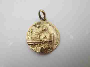 Saint Teresa of Jesus medal. Vermeil sterling silver. Spain. 1930's