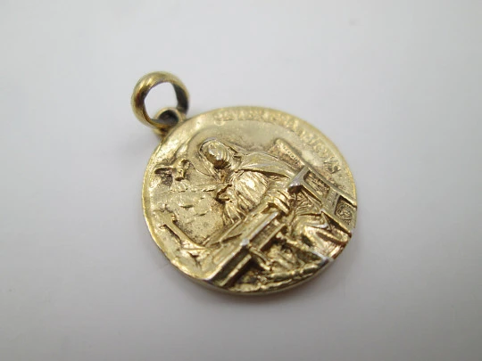 Saint Teresa of Jesus medal. Vermeil sterling silver. Spain. 1930's