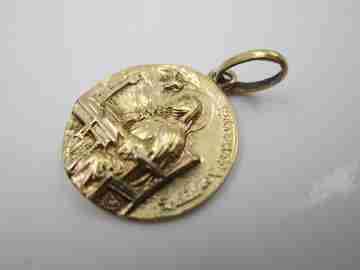Saint Teresa of Jesus medal. Vermeil sterling silver. Spain. 1930's