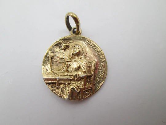 Saint Teresa of Jesus medal. Vermeil sterling silver. Spain. 1930's