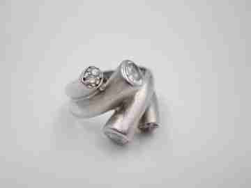 Salvatore women's ring. 925 sterling silver and rhinestones. Italy