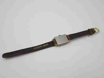 Samovar ladie's wristwatch. Manual wind. Gold plated & steel. Leather strap. 1940's