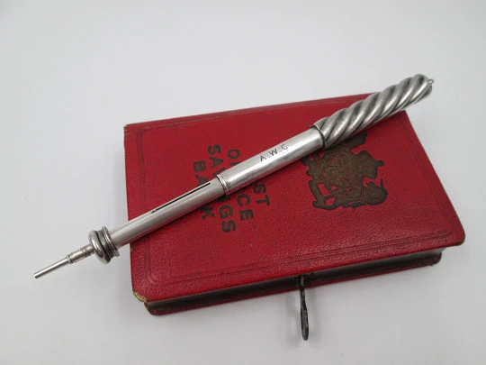 Sampson Mordan dip pen & propelling pencil combo. Sterling silver. 1880