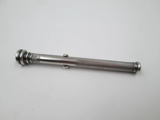 Sampson Mordan dip pen & propelling pencil combo. Sterling silver. Stone top