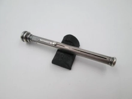 Sampson Mordan Dip Pen Propelling Pencil Combo Silver Stone