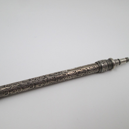 Sampson Mordan Mechanical Pencil Silver Plated Black Stone