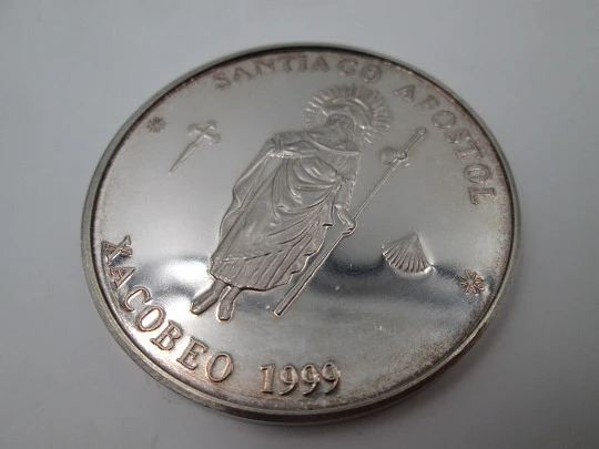Santiago Apostle. Xacobeo 1999. Sterling silver 999. Aural. Box