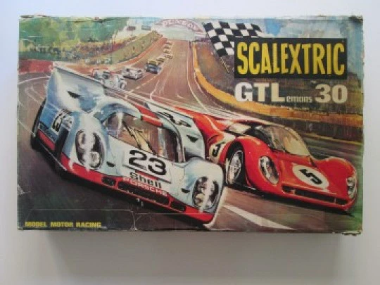 Scalextric GT Lemans 30 scale race set. Porsche 917. Exin. 1980's. Spain