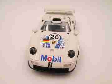 Scalextric slot car. Porsche 911 GT1 Mobil. Tecnitoys. 2000's. White. Spain