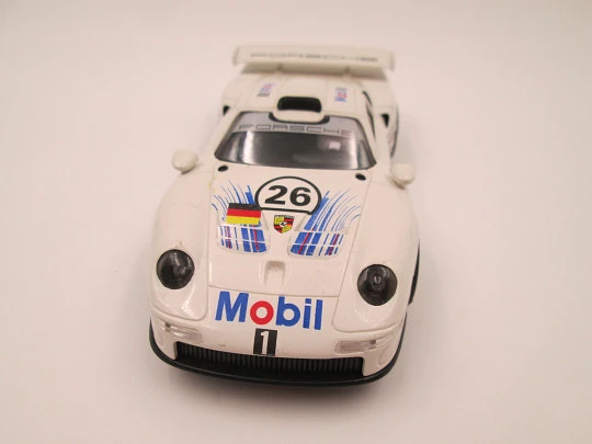 Scalextric slot car. Porsche 911 GT1 Mobil. Tecnitoys. 2000's. White. Spain