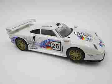 Scalextric slot car. Porsche 911 GT1 Mobil. Tecnitoys. 2000's. White. Spain