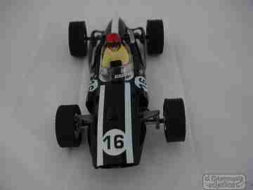 Scalextric. Coche Cooper. Negro con franja blanca. Año 2001. Tecnitoys