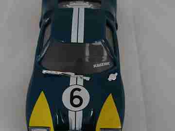 Scalextric. Coche Ford GT. Azul con franja blanca. Año 2001. Tecnitoys