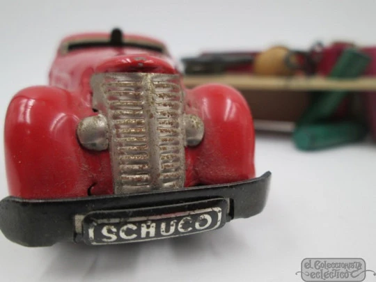 Schuco 3000. Coche teledinámico. Alemania. Años 30. Caja y accesorios