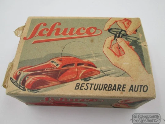 Schuco 3000. Coche teledinámico. Alemania. Años 30. Caja y accesorios