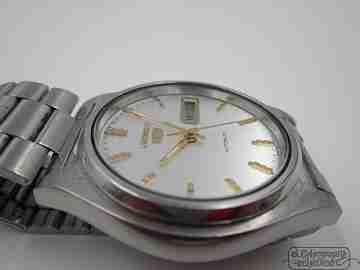 Seiko 5. Automático. Acero. Día y fecha. Armis. 1980. Esfera plata