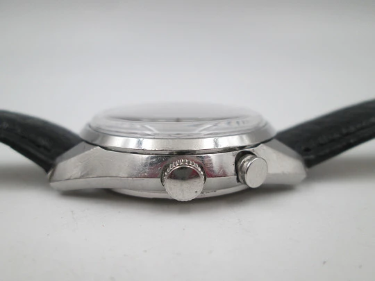 Seiko Bell-Matic. Acero inoxidable. Cuerda automática. Calendario. Alarma. Japón. 1970 Seiko Bell-Matic. Acero inoxidable. Cuerda automática. Calendario. Alarma. Japón. 1970