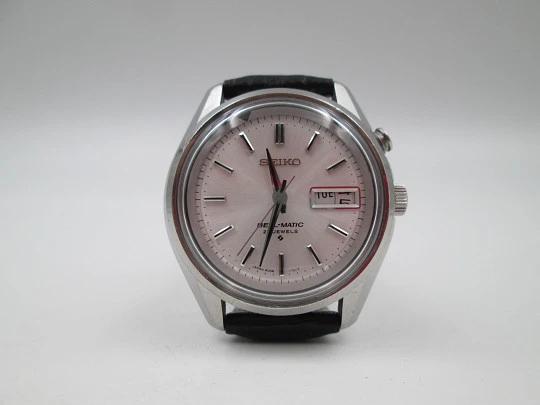 Seiko Bell-Matic. Acero inoxidable. Cuerda automática. Calendario. Alarma. Japón. 1970 Seiko Bell-Matic. Acero inoxidable. Cuerda automática. Calendario. Alarma. Japón. 1970