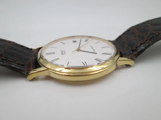 Seiko Connaisseur. Gold plated & stainless steel. Quartz movement. Calendar. 1980's