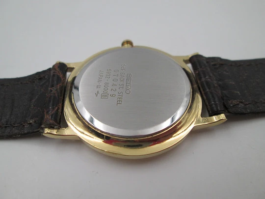 Seiko Connaisseur. Gold plated & stainless steel. Quartz movement. Calendar. 1980's