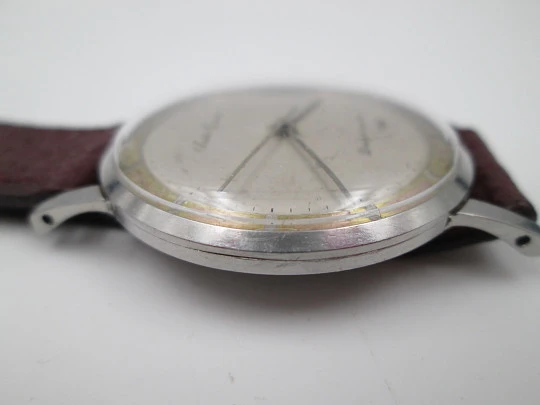 Seiko Cronos Diashoch. Stainless steel. Manual winding. Strap. 1960's. Japan