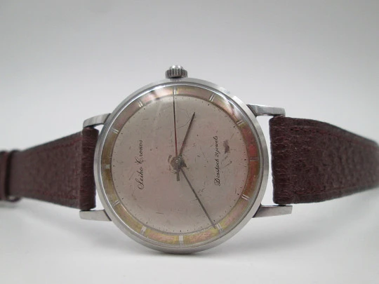 Seiko Cronos Diashoch. Stainless steel. Manual winding. Strap. 1960's. Japan