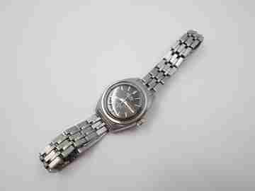 Seiko Hi-Beat ladie's watch. Steel. Automatic. Calendar. Black dial. 1980's