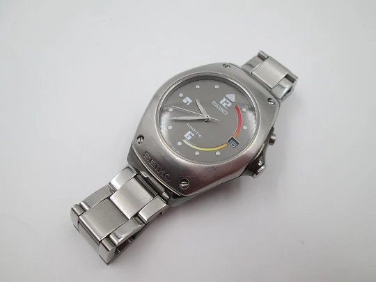 Seiko Kinetic Arctura. Urethane & stainless steel. Jorg Hysek. 1997. Japan