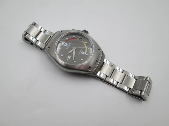 Seiko Kinetic Arctura. Urethane & stainless steel. Jorg Hysek. 1997. Japan