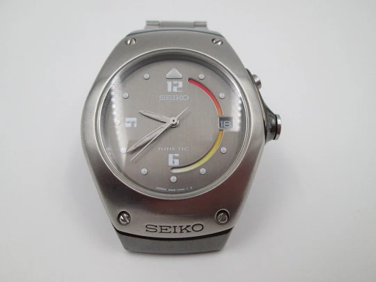 Seiko Kinetic Arctura. Urethane & stainless steel. Jorg Hysek. 1997. Japan