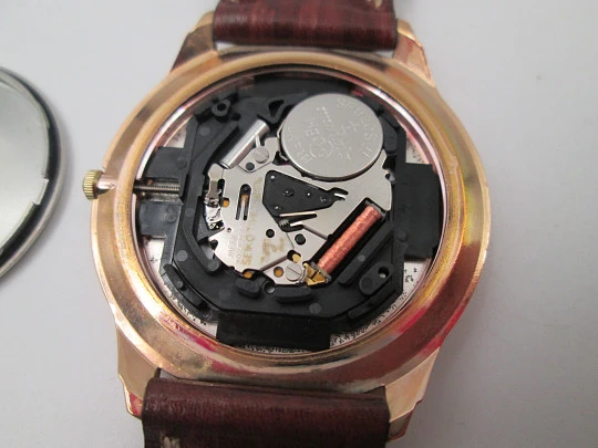 Seiko men's dress quartz watch. Gold plated and stainless steel. Calendar. Japan. 1980's Seiko men's dress quartz watch. Gold plated and stainless steel. Calendar. Japan. 1980's