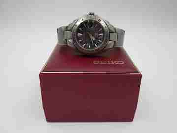 Seiko Perpetual Calendar GMT Titanium. Bracelet. Quartz. 100 meters. Box. 2003's