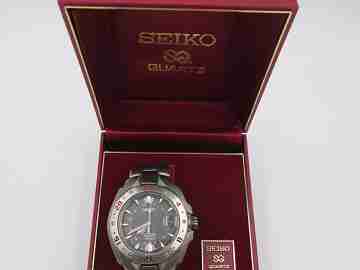 Seiko Perpetual Calendar GMT Titanium. Bracelet. Quartz. 100 meters. Box. 2003's