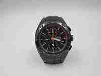 Seiko Sportura 100m quartz chronograph. PVD black steel. Alarm. Bracelet. 2000's. Japan