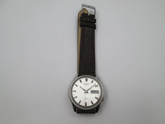 Seiko. Acero inoxidable. Automático. Día y fecha. Correa piel. 1980. Japón