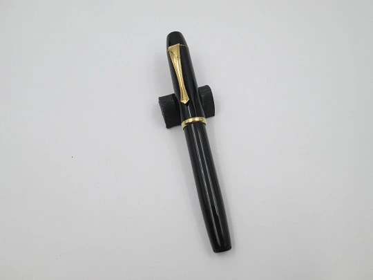 Senator Regent. Black resin and gold plated details. Piston filler. Germany. 1970's