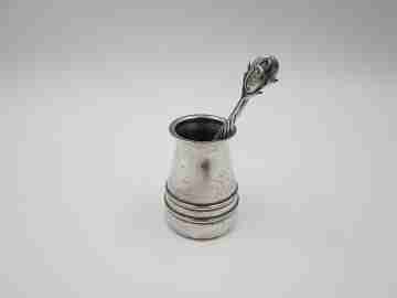 Servicio de caviar. Cinco cucharitas con base. Plata ley 925. España. 1950