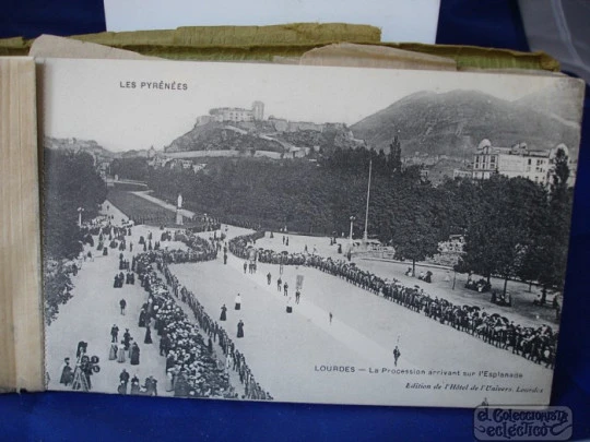 Set 24 postcards. 1900. Memory of Lourdes. M. T. I. L. publisher