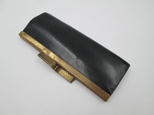 Set escritura art decó. Estilográfica y bolígrafo. Funda piel. Años 40 Set escritura art decó. Estilográfica y bolígrafo. Funda piel. Años 40