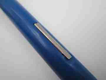 Set estilográfica y portaminas Wearever. Plástico azul y metal cromado. 1950