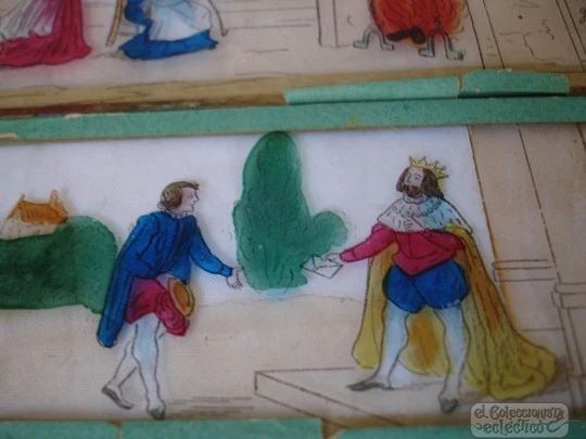Set of 3 magic lantern slides. France. Large size. Children's story Set of 3 magic lantern slides. France. Large size. Children's story