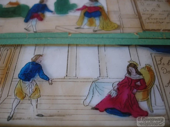 Set of 3 magic lantern slides. France. Large size. Children's story Set of 3 magic lantern slides. France. Large size. Children's story