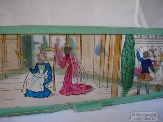 Set of 3 magic lantern slides. France. Large size. Children's story Set of 3 magic lantern slides. France. Large size. Children's story