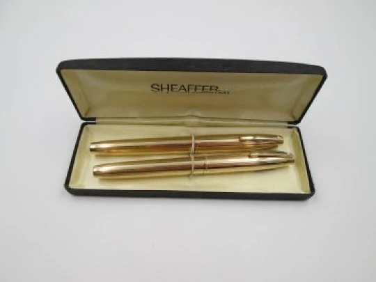 Set Sheaffer Imperial 777. Chapado oro 12k. Pluma y bolígrafo. Estuche