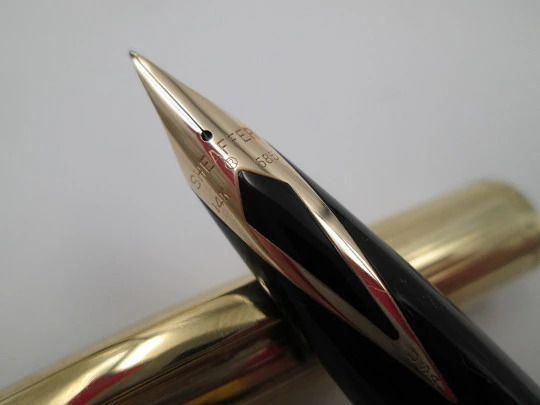 Set Sheaffer Imperial 777. Chapado oro 12k. Pluma y bolígrafo. Estuche