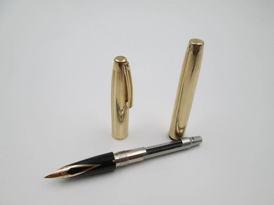 Set Sheaffer Imperial 777. Chapado oro 12k. Pluma y bolígrafo. Estuche