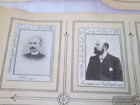 Seventy cards matchboxes. Serie 10. 1930's. Spanish politicians. Black