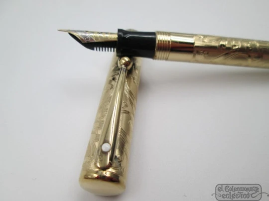 Sheaffer Balance. Edición limitada conmemorativa. Laminada oro 23K. Palanca