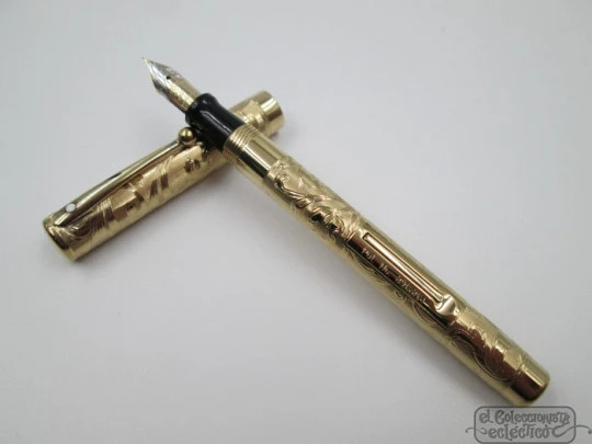 Sheaffer Balance. Edición limitada conmemorativa. Laminada oro 23K. Palanca