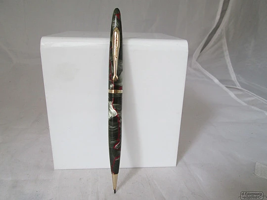 Sheaffer Balance. Marble celluloid. Red Veined Grey Pearl. 1930's